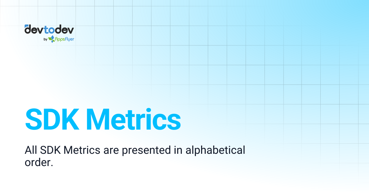 SDK Metrics | Documentation | devtodev