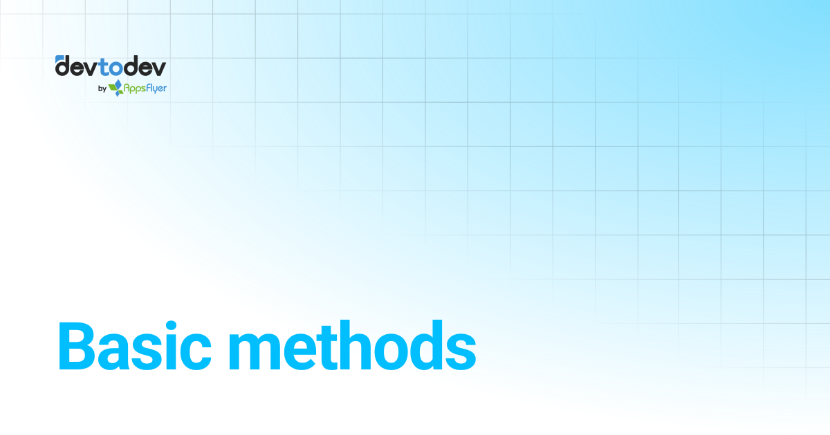 Basic methods | Documentation | devtodev
