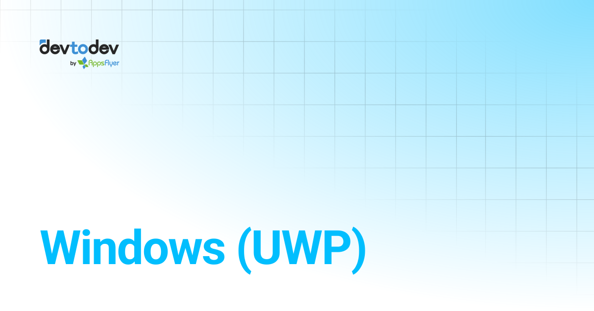 Windows (UWP) | Documentation | devtodev